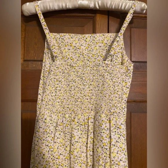 Old Navy Yellow Pink Floral Linen Dress Size M - Picture 2 of 4